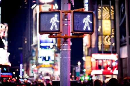 Keep walking New York traffic signの写真素材