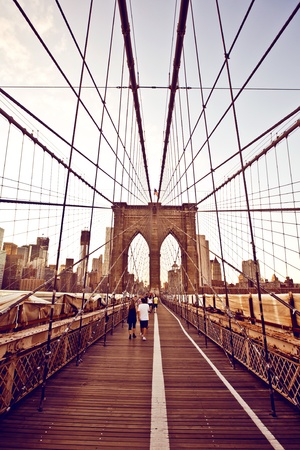 Brooklyn Bridge in New Yorkのeditorial素材