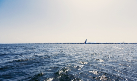 Sailing ship yachts in the seaの写真素材