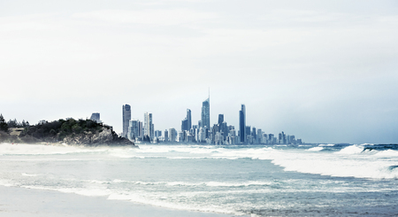 City Gold Coast, Queensland, Australia. The city is well-known as luxury resort in Australiaの写真素材