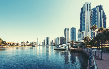 City Gold Coast, Queensland, Australia. The city is well-known as luxury resort in Australiaのeditorial素材