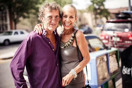 NEW MEXICO, USA - AUGUST 5, 2013: American mature couple in Santa Fe on August 5, 2013, New Mexico, USAのeditorial素材