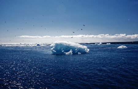 View of the glacier lagoon, Jokulsarlon, Iceland