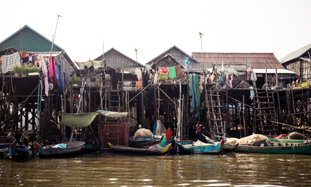 Kompong Phlok floating villageの写真素材