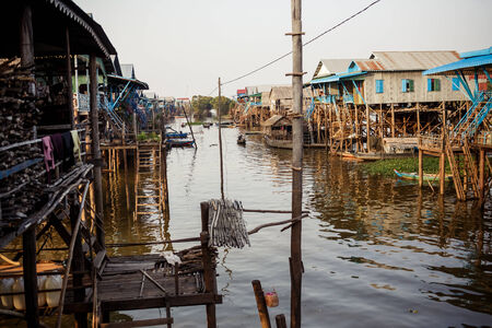 Kompong Phlok floating villageの写真素材