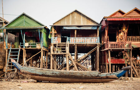 Kompong Phlok floating villageの写真素材