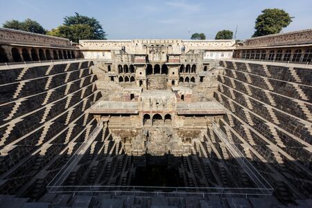 CHAND BAORI, INDIA - JANUARY 9, 2015: Chand Baori Stepwell in village of Abhaneri on January 9, 2015...