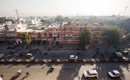 JAIPUR, INDIA - JANUARY 10, 2015: City view with buildings and roofs on January 10, 2015 in Jaipur, Indiaのeditorial素材