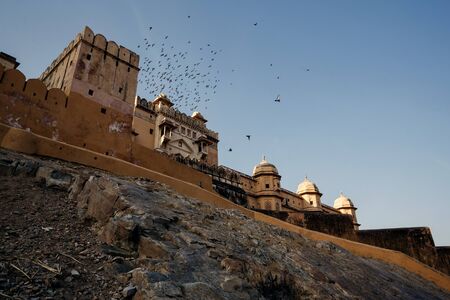 View of Amer Fort on in Jaipur, Indiaの写真素材