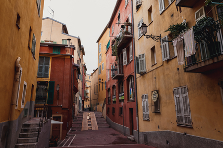 NICE, FRANCE - OCTOBER 4, 2015: Beautiful street of Nice, Franceのeditorial素材