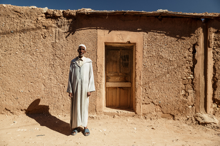 FREIJA, MOROCCO - OCTOBER 29, 2015: Unidentified Moroccan man in a long gownのeditorial素材