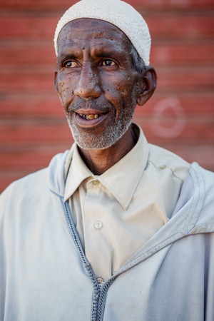 FREIJA, MOROCCO - OCTOBER 29, 2015: Unidentified Moroccan man in a long gownのeditorial素材