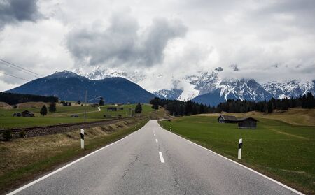 Beautiful landscape with Bavarian Alps during cloudy day