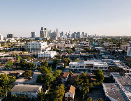 Aerial view of graffiti design district Wynwood in Miami, Florida.