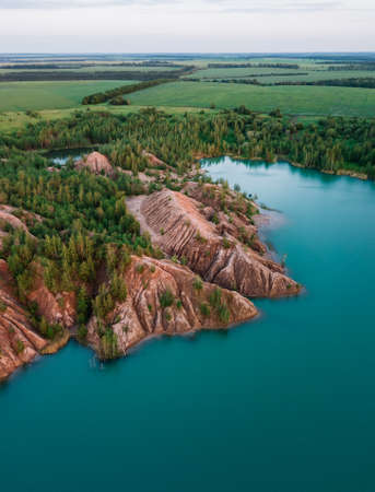 Aerial view of Konduki, Romancevskie gory in Tula Oblast, Russia