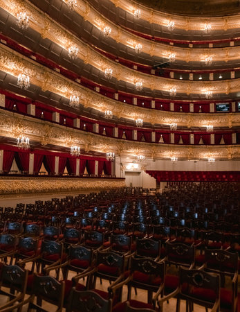 Interior of the Bolshoi Theatre in Moscow.のeditorial素材