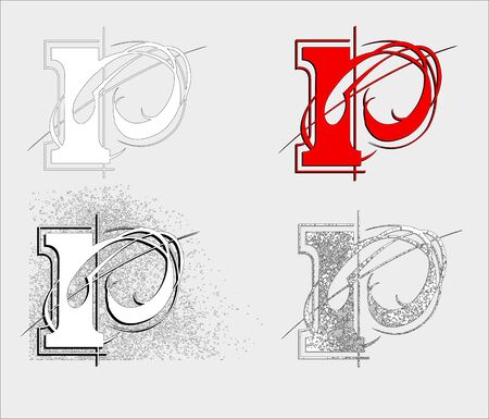 dekorative symbol P, vector illustration, clip artのイラスト素材