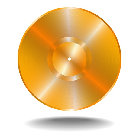 Golden vinyl disk illustrationのイラスト素材