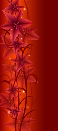 illustration of red flowers, background, vector EPS10, clip-artのイラスト素材