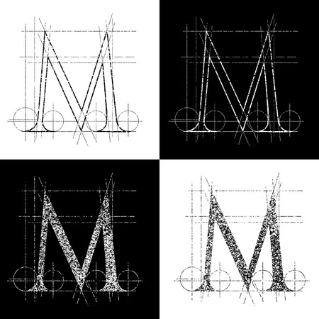 dekorative symbol M, vector illustration, clip artのイラスト素材