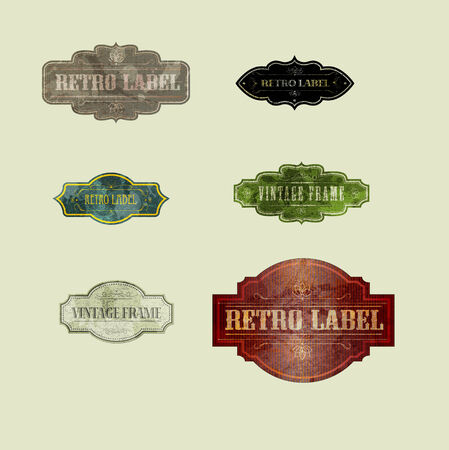 set of vintage labels, vector illustrationのイラスト素材