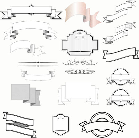 set of vintage labels, vector illustrationのイラスト素材