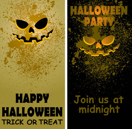 halloween greeting card, vector illustrationのイラスト素材