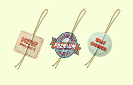 set of vintage labels, vector illustrationのイラスト素材