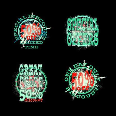 the set of element for design badges, illustration clip-artのイラスト素材