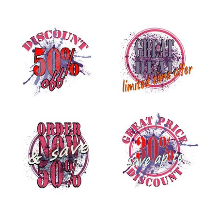 the set of element for design badges, illustration clip-artのイラスト素材