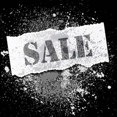 white spray label for sale, vector illustration clip-artのイラスト素材