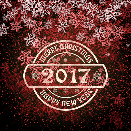 christmas and new year greeting card, vector illustrationのイラスト素材