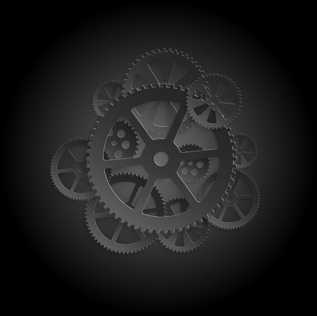 abstract technology background with gears, vector illustration clip-artのイラスト素材