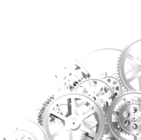 steel gears on a white background, vector illustration clip-artのイラスト素材