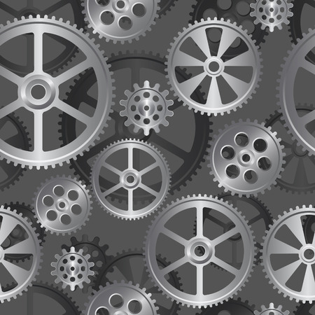 Abstract mechanical background, seamless pattern vector illustration.のイラスト素材