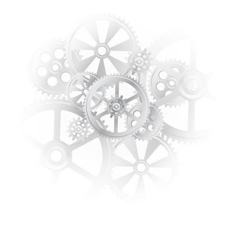 Steel gears on a white background, vector illustration clip-art.のイラスト素材
