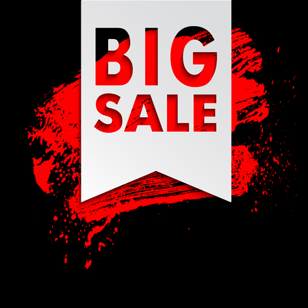 Sale Banner with Place for Your Text, with red splat Illustration.のイラスト素材