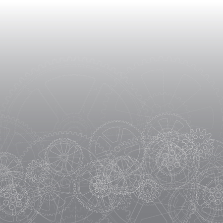 Drawing gears on a gray background, vector illustration clip-artのイラスト素材