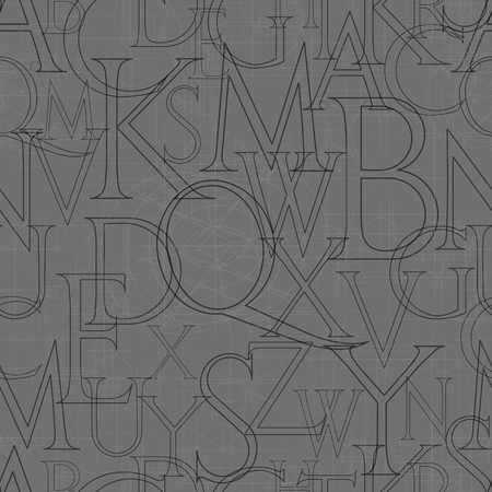 font seamless pattern on a gray background, vector illustratuon clip-artのイラスト素材