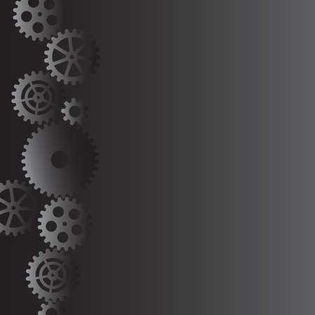 Drawing gears on a gray background, vector illustration clip-artのイラスト素材