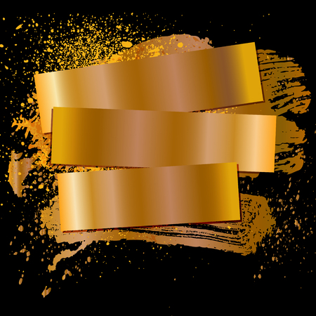 smudge and smear a color brush on a black background, illustration clip-artのイラスト素材