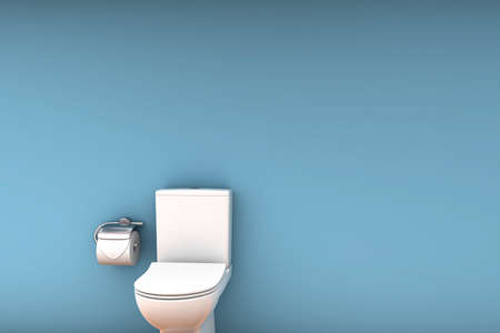 minimalistic toilet on tin backgroundの写真素材