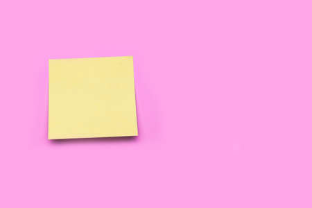 yellow sticker on a blue background. copy space