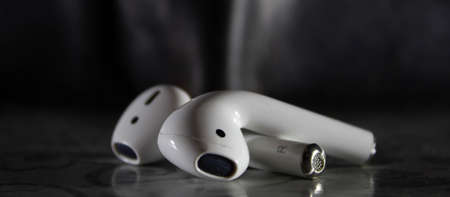 wireless headphones on a dark background