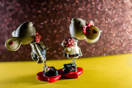 Christmas mouse figure on a shiny backgroundの写真素材