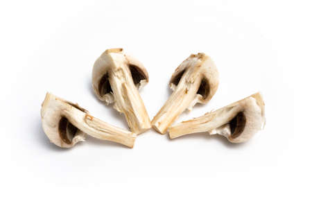 Champignon mushroom cutaway on a white background isolateの写真素材