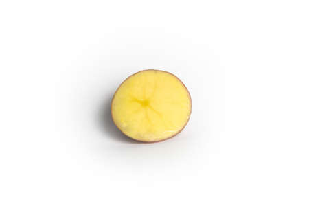 Cut potato on a white background isolateの写真素材