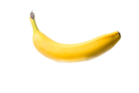 ripe yellow banana on a white background isolateの写真素材