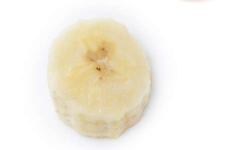 Sliced banana on a white background isolateの写真素材