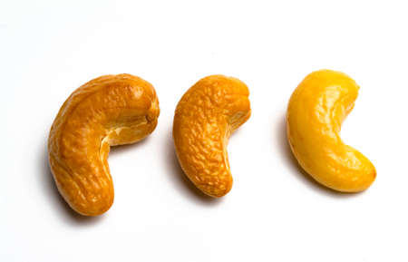 cashews on a white background. close upの写真素材